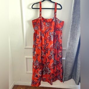 NWOT Rhode X Target Leafy Floral Print Tiered Midi Dress